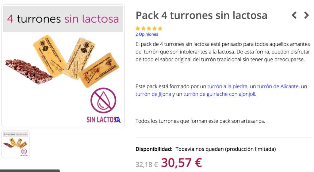 Turron sin gluten y sin lactosa