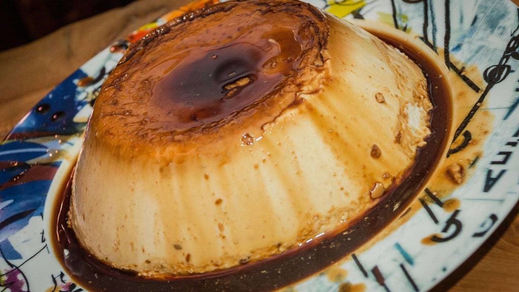 Flan de turron sin gluten