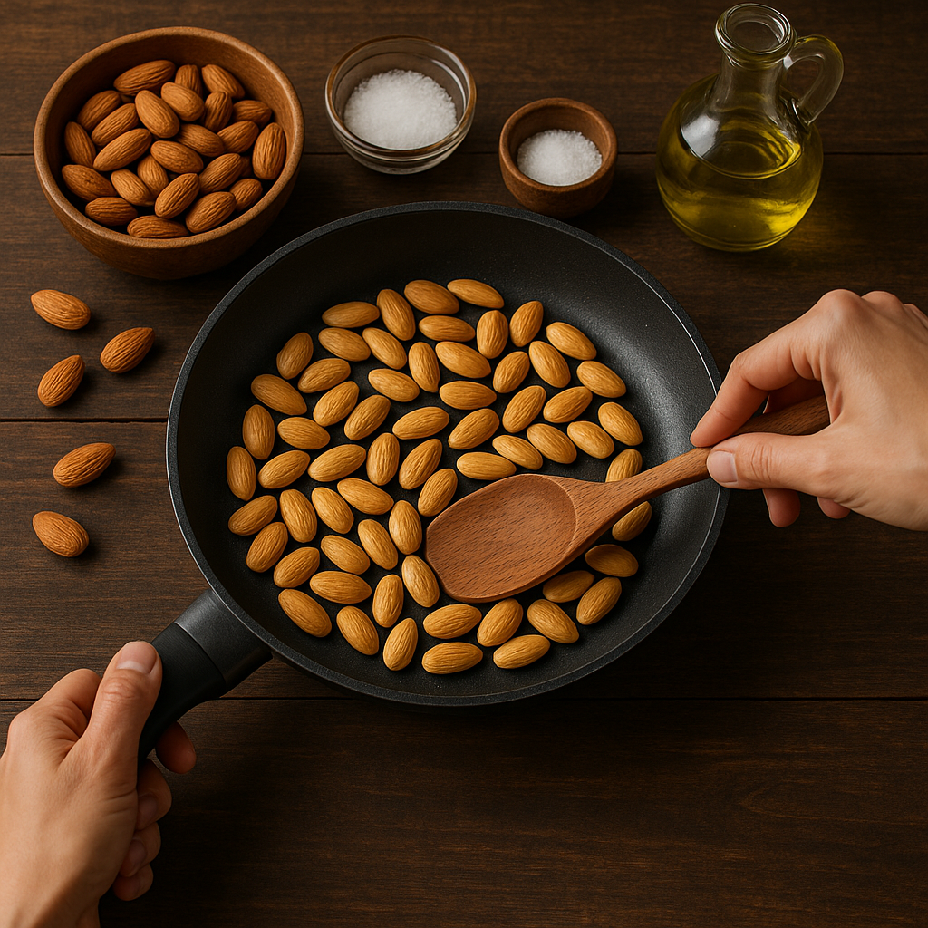 como hacer crema de almendras - como tostar almendras