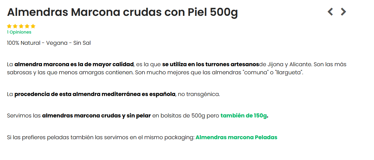 Almendra marcona - Almendra con piel