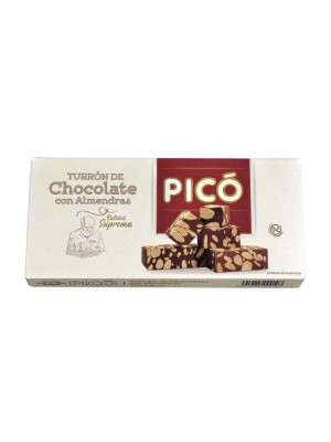 Caja de 12 unidades de Turrón de Chocolate con Almendras Pico 250 grs