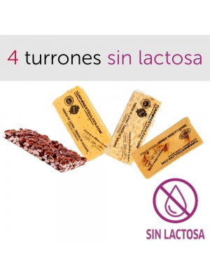 pack 4 turrones sin lactosa Jijona Alicante piedra turronico