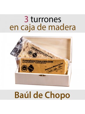 Lote de 3 Turrones en Caja de Madera