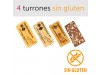 Pack 4 turrones sin gluten Alicante Jijona piedra chocolate con almendras