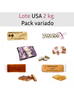 Lote especial USA 2 kg. Pack de turrones variados