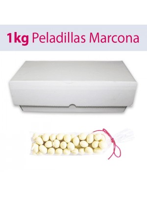 Peladillas blancas de almendra marcona a granel, caja de 1 Kg