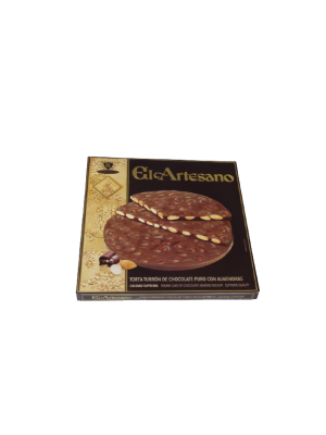 Torta de turron de Chocolate Puro 70% cacao con Almendra 200g - El Artesano 