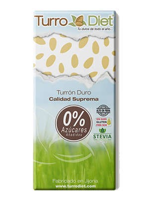 Turrón Duro con Stevia 150 g. Sin azúcares añadidos - Turrodiet