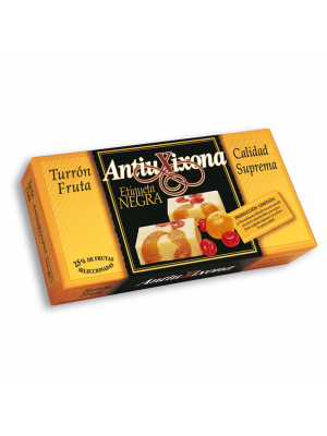 Caja de 12 unidades de Turrón de Fruta Antiu Xixona Etiqueta Negra 200g