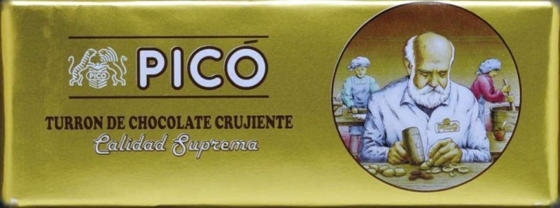 IMAGEN TURRON DE CHOCOLATE CRUJIENTE PICO 200 GRS