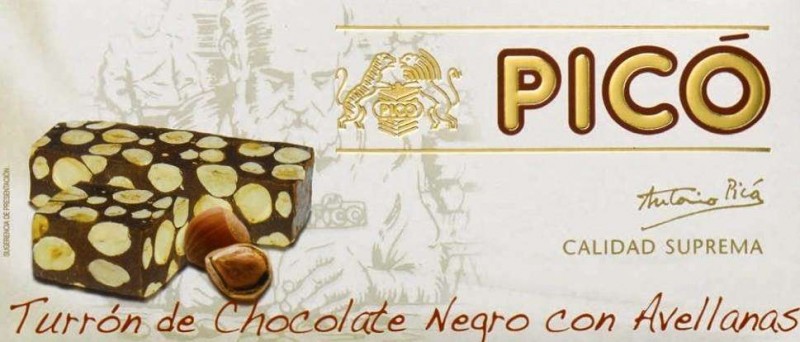 TURRON DE CHOCOLATE Y AVELLANAS PICO 