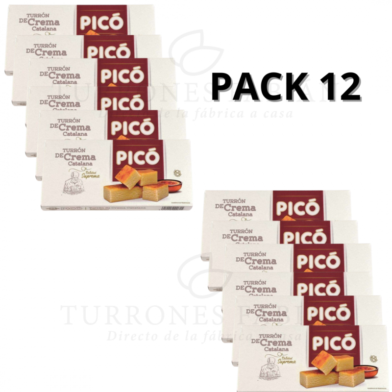 12 UNIDADES DE TURRON DE CREMA CATALANA PICO 200 GRS