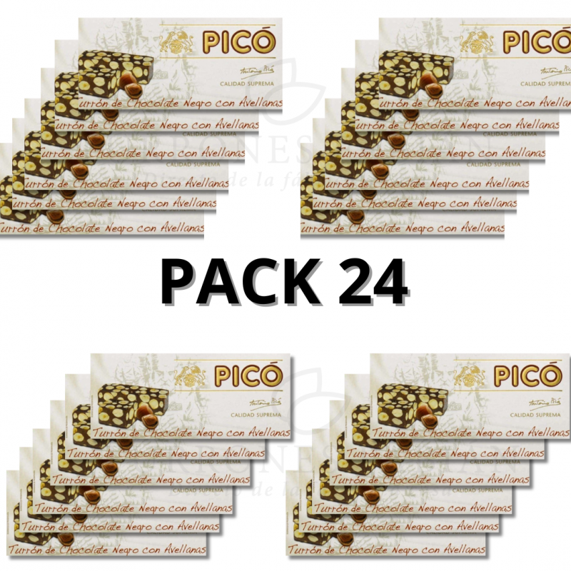 24 UNID DE TURRON DE CHOCOLATE Y AVELLANAS PICO 