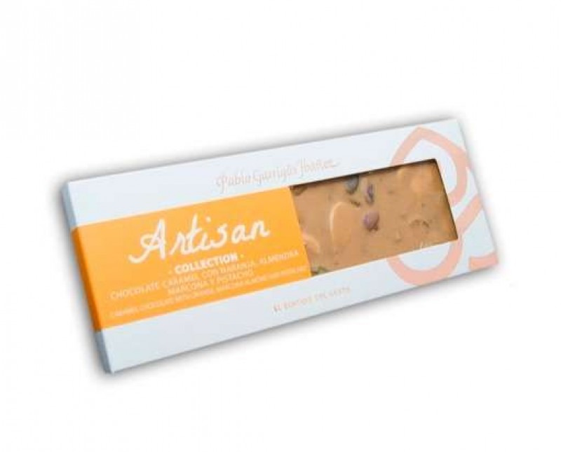 Chocolate Caramel Naranja Almendra Marcona y Pistacho Artisan Collection 125 g. 