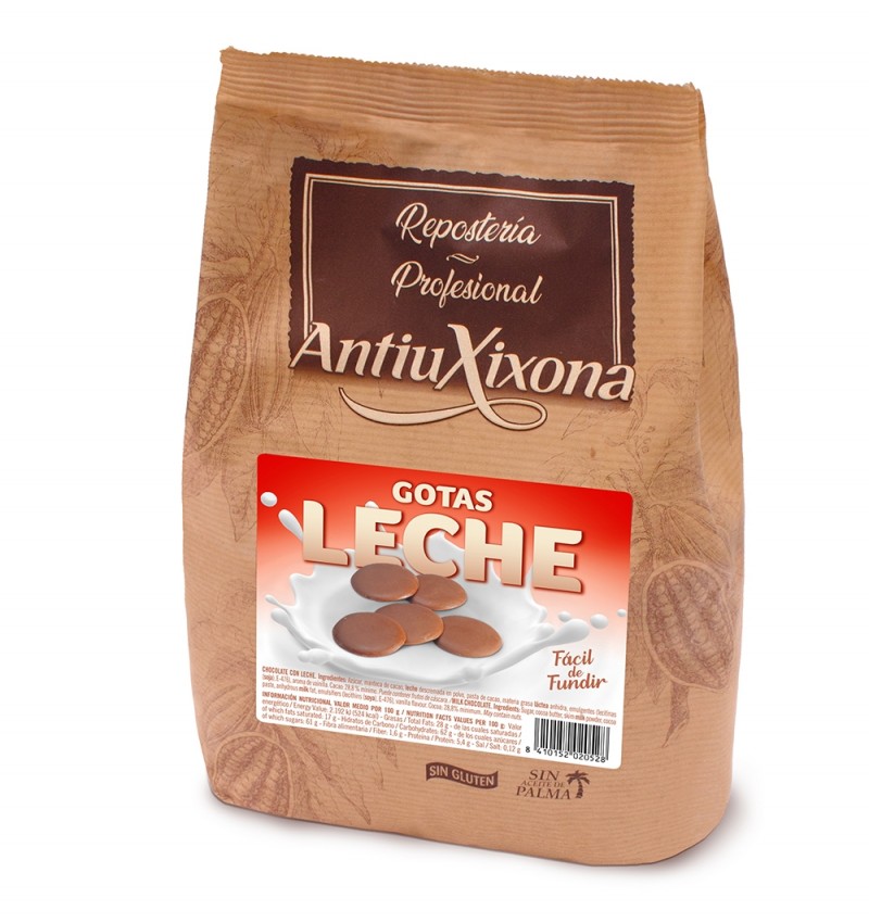 gotas chocolate con leche reposteria fundir