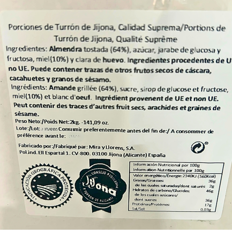 ETIQUETA TURRON DE JIJIONA 1