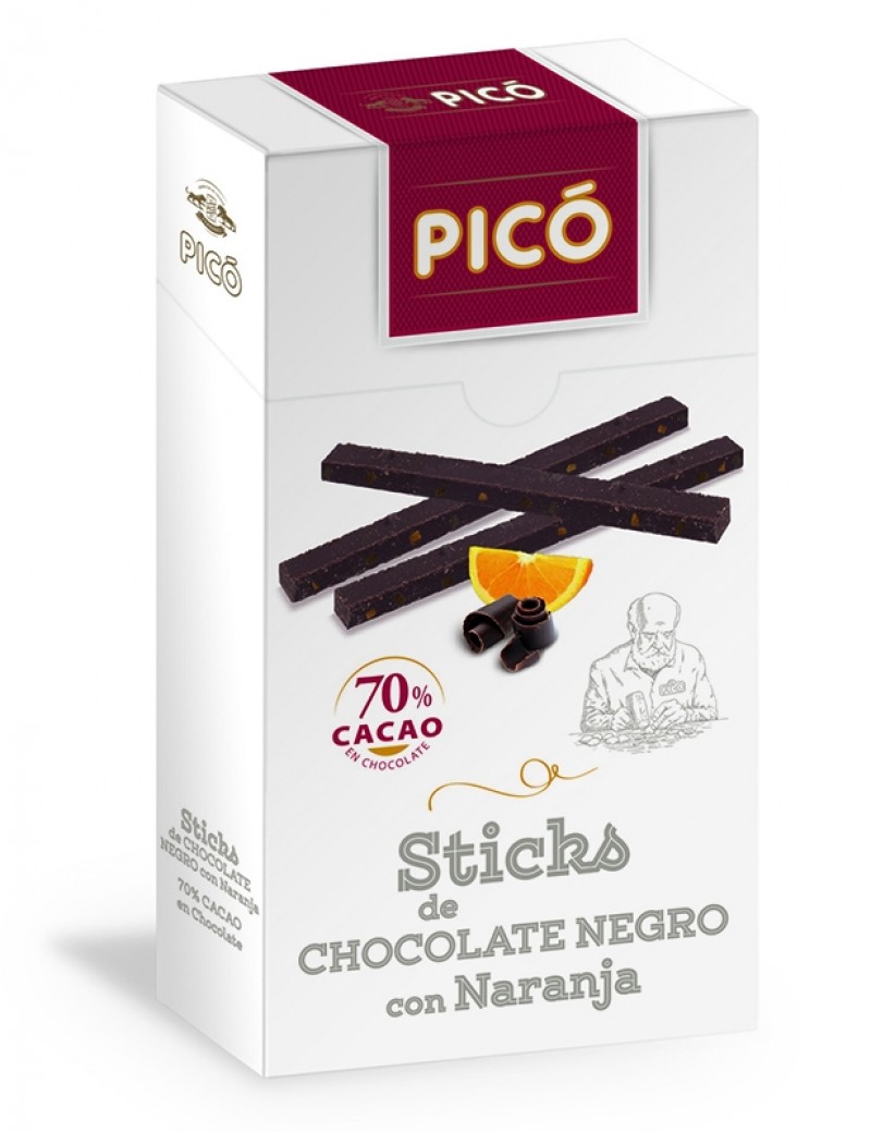 sticks chocolate naranja marca pico