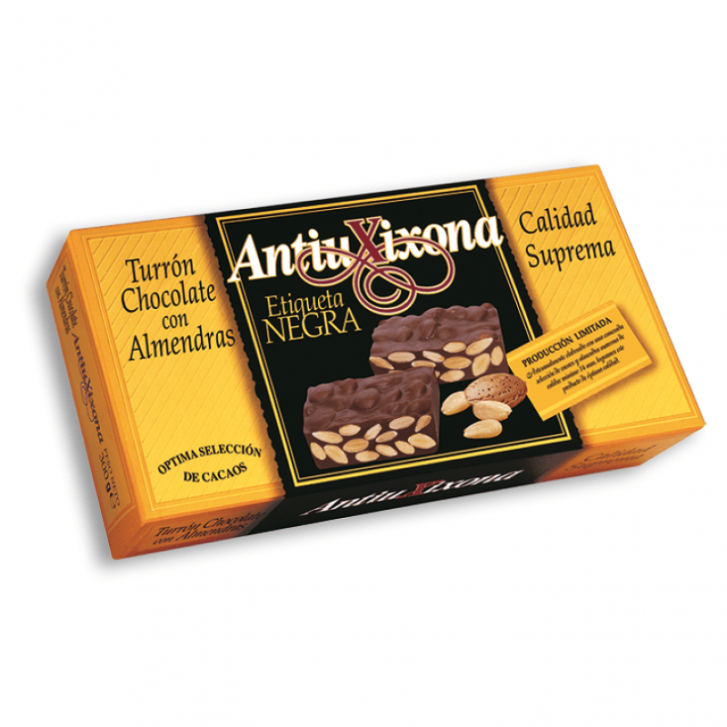 TURRON DE CHOCOLATE CON ALMENDRAS ANTIUXIXONA EIQ NEGRA 200G