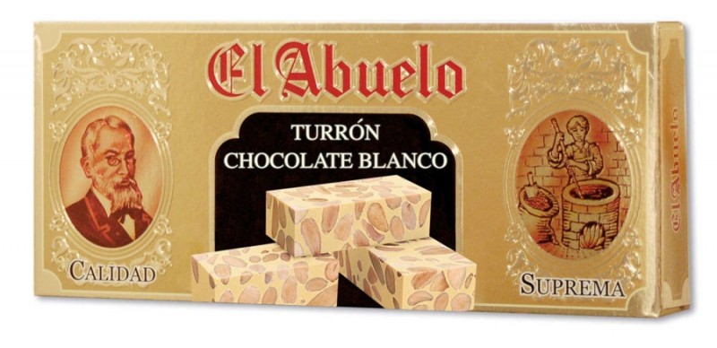 Turrón de Chocolate Blanco con Almendras