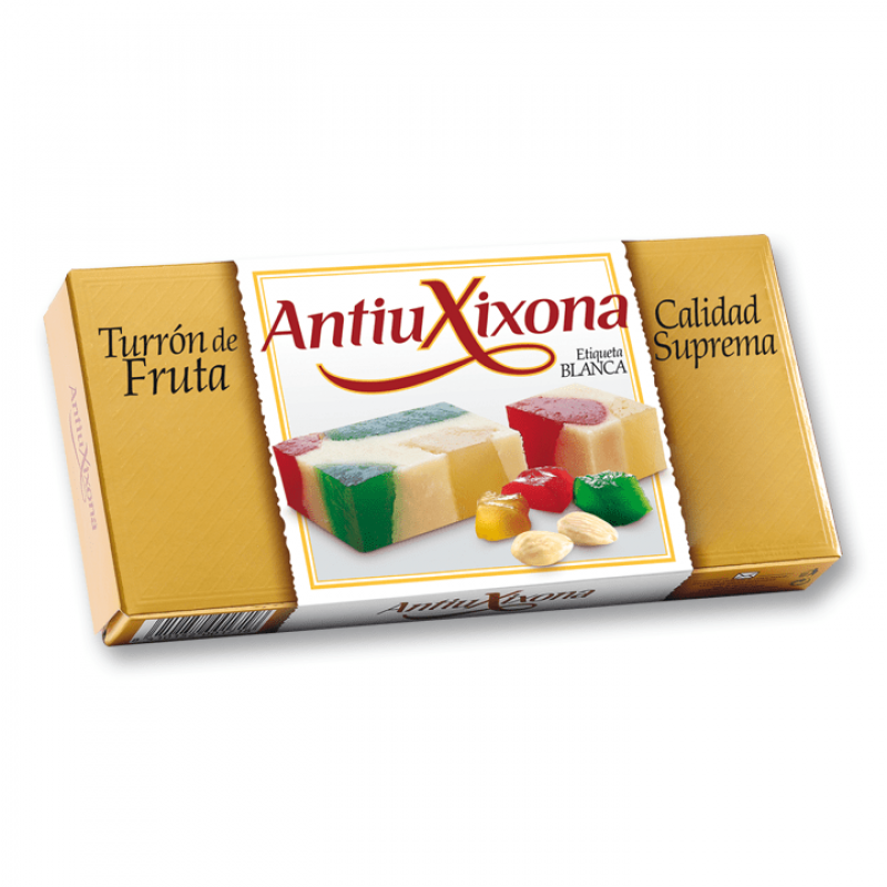 TURRON DE FRUTA ANTIUXIXONA ETIQUETA BLANCA 