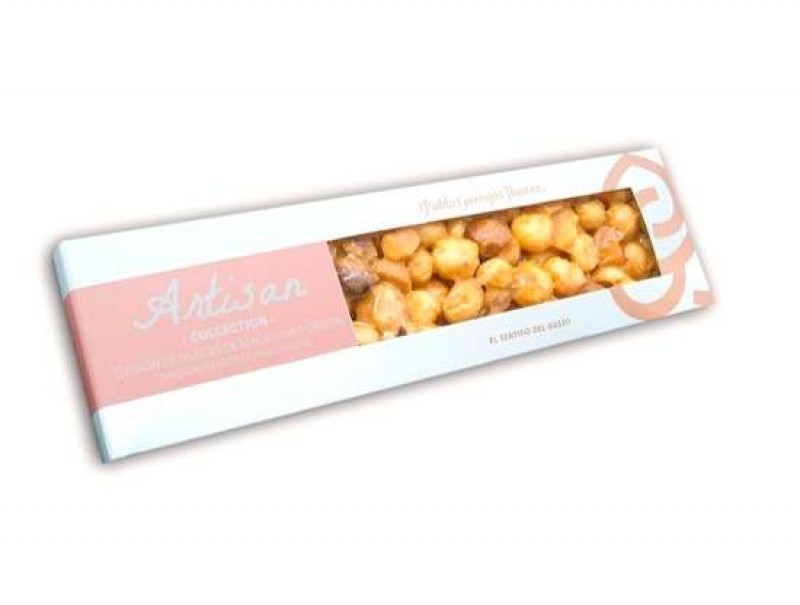 Turron nueces macadamia cristal 220 g.