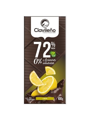 Chocolate Negro 70% Cacao con Limón sin Azúcares Añadidos 100g - El Clavileño