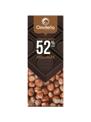 Chocolate Negro 52% Cacao y Avellana 200g - El Clavileño