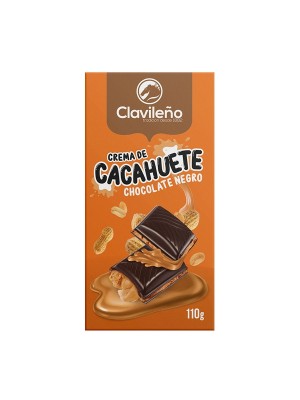 Chocolate Negro relleno de Crema de Cacahuete 110g - Chocolates Clavileño