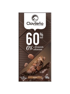 Chocolate 60 cacao sin azucares clavileno