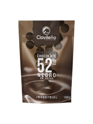 Cobertura de Chocolate Negro 52% en Gotas 1kg - Chocolates Clavileño
