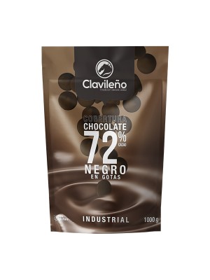 Cobertura de Chocolate Negro 72% en Gotas 1kg - Chocolates Clavileño