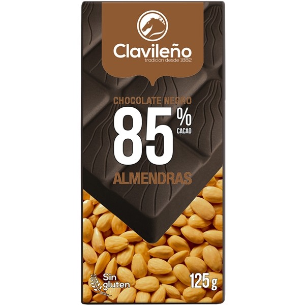 Chocolate Negro 85% Cacao con Almendras El Clavileño
