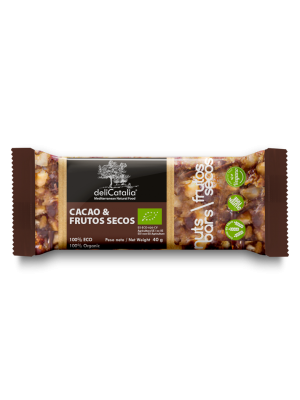 Expositor 25 barritas energeticas de cacao y frutos secos 40g DeliCatalia
