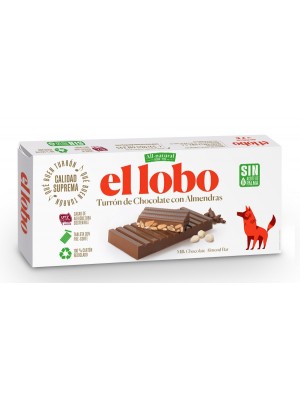 Turrón de chocolate con almendras - El Lobo - 250 g