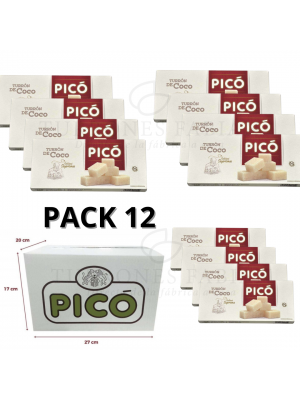 CAJA DE 12 UNIDADES DE TURRON DE COCO PICO 200 GRS