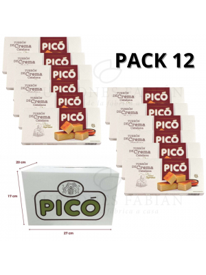 CAJA DE 12 UNIDADES DE TURRON DE CREMA CATALANA PICO 200 GRS