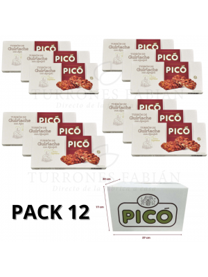 CAJA DE 12 UNIDADES DE TURRON GUIRLACHE PICO 200 GRS 