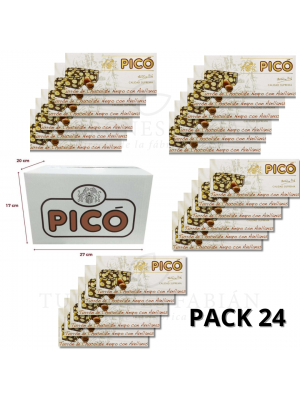 CAJA DE 24 UNID DE TURRON DE CHOCOLATE Y AVELLANAS PICO 