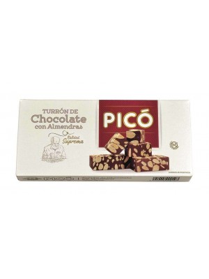 Caja de 12 unidades de Turrón de Chocolate con Almendras Pico 200 grs