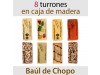 Lote de 8 Turrones en Baúl de Madera