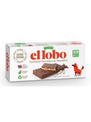 Turrón de chocolate con almendras - El Lobo - 250 g