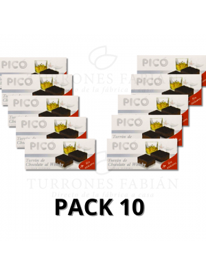 10 UNIDADES DE TURRON DE CHOCOLATE AL WHISKY PICO 200GRS