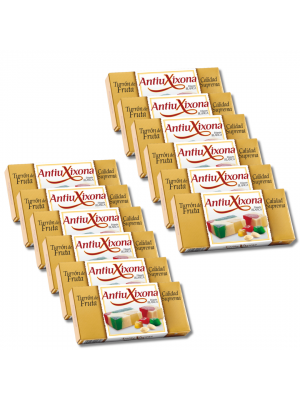Caja de 12 unidades de turrón de Fruta Antiu Xixona 250gr Etiqueta Blanca