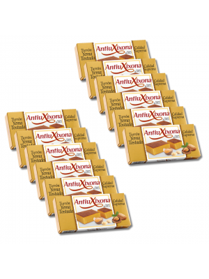 Caja de 12 unidades de Turrón de Yema Tostada 200g Antiu Xixona etiqueta blanca