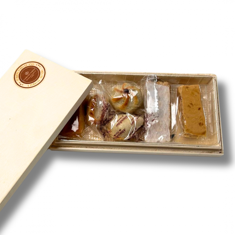 CAJA DE MADERA MINITURRONES Y MAZAPANES