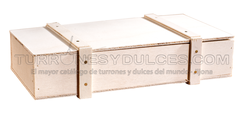 Turrón a la piedra en caja de madera
