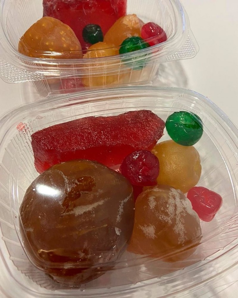 Fruta escarchada y confitada