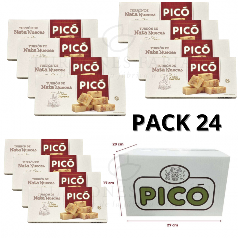CAJA DE 12 UNIDADES DE TURRON DE NATANUECES PICO 200 GRS