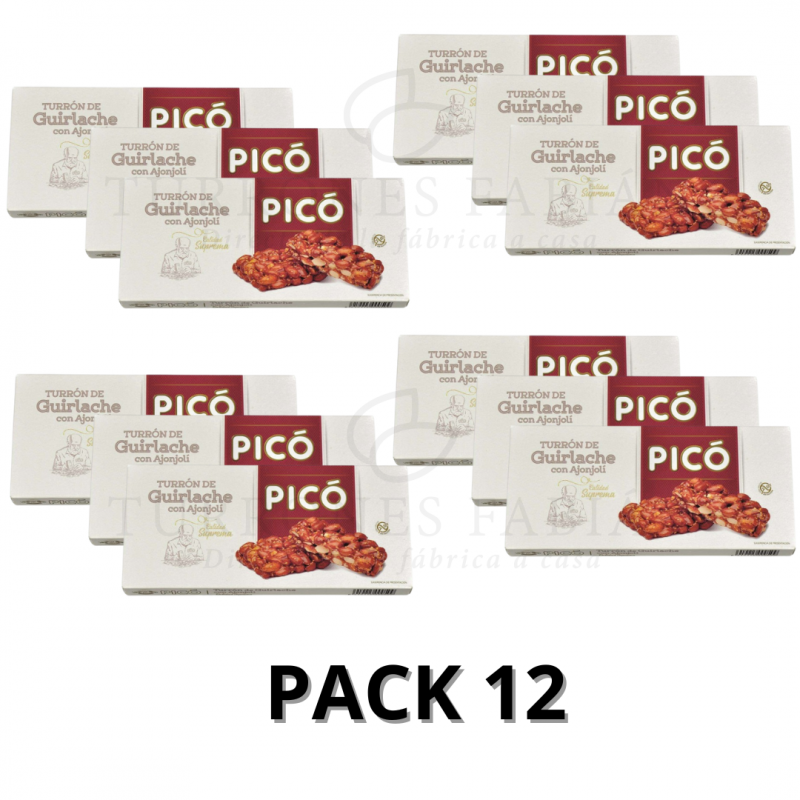 12 UNIDADES DE TURRON GUIRLACHE PICO 200 GRS 