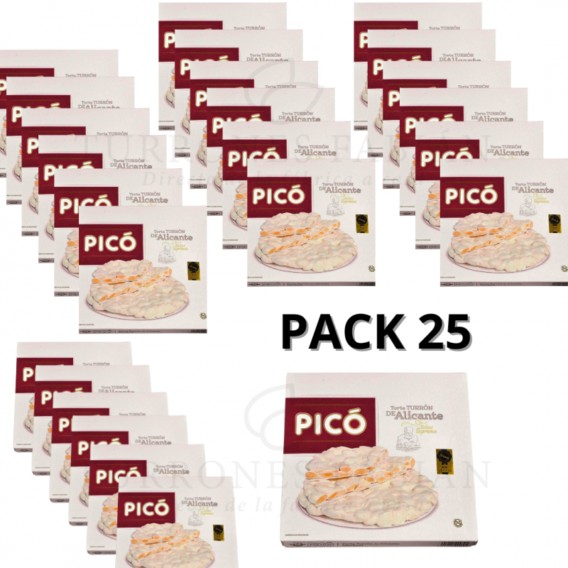 25 UNIDADES DE TORTAS DE TURRON DE ALICANTE 120GRS 